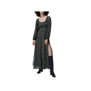 FRENCH CONNECTION Womens Green Slit Blouson Sleeve Maxi Empire Waist Dress 12